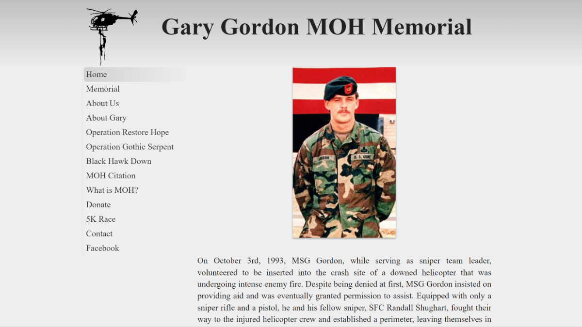 Gary Gordon MOH Memorial desktop screenshot