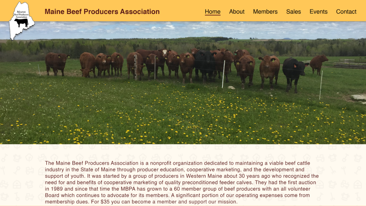 Maine Beef Producers Association desktop screenshot